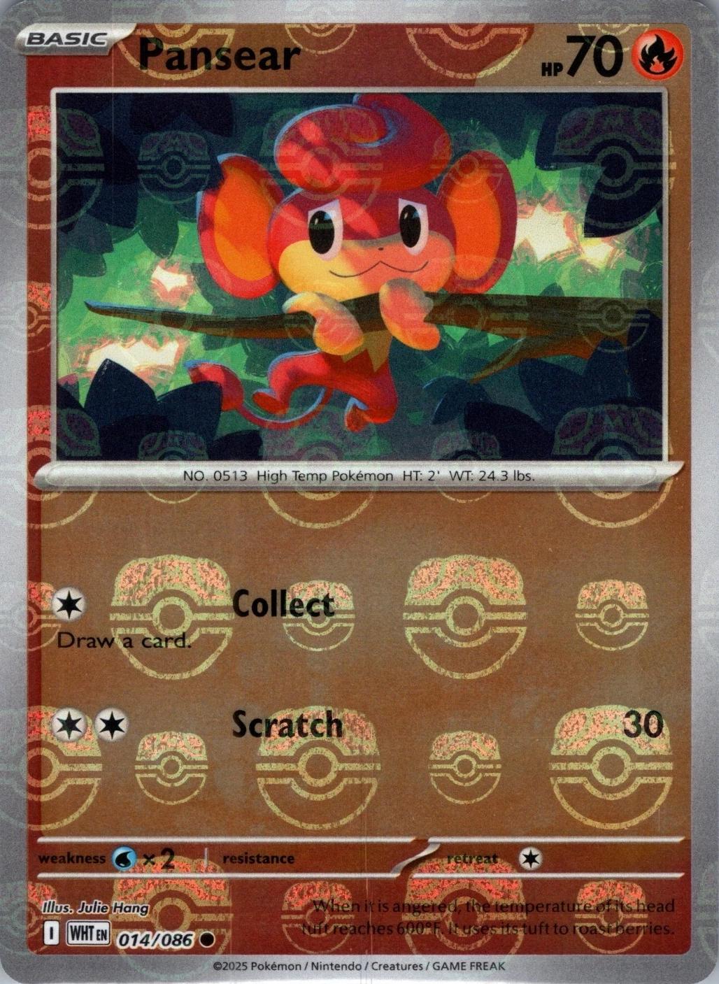 White Flare Pansear [Master-Ball] Pokémon card